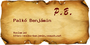 Palkó Benjámin névjegykártya
